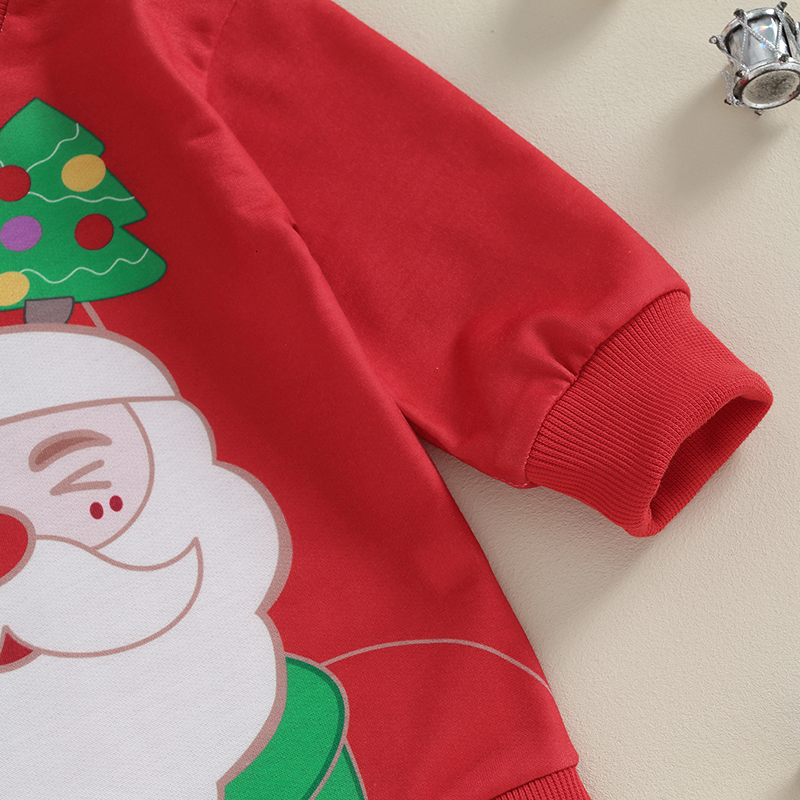 Rompers 0904 Lioraitiin 024M born Baby Boys Girls Sweatshirt Christmas Santa Claus Long Sleeve Jumpsuit Infant Clothes 230919