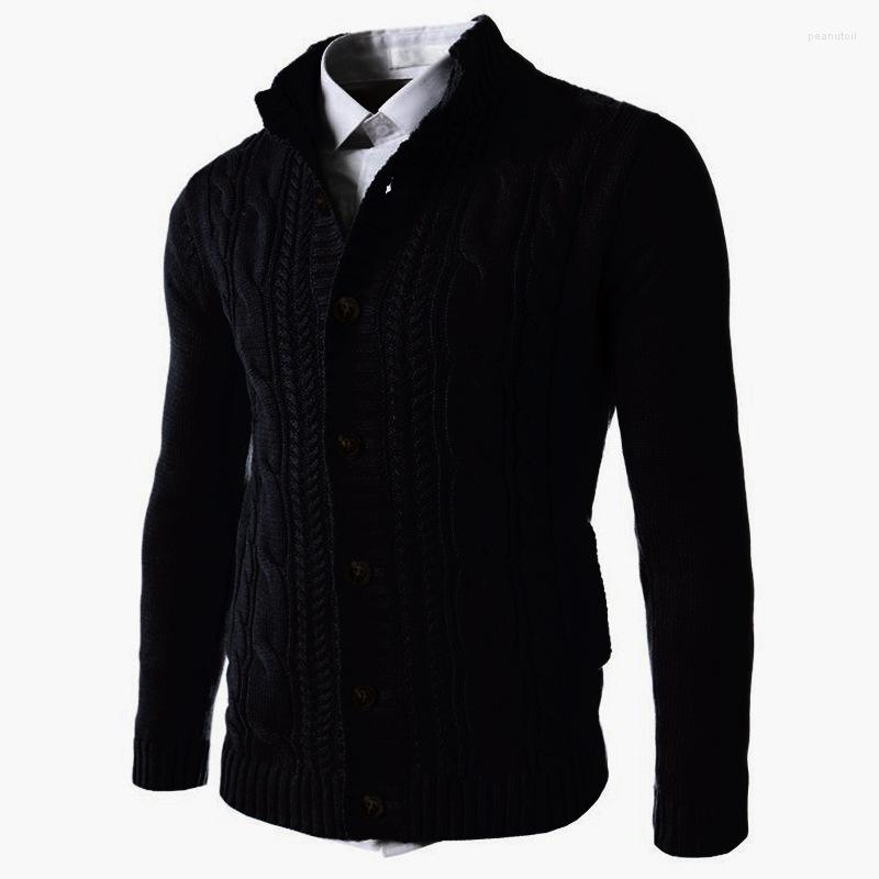 Men's Sheep Wool Cardigan Sweater - Casual Long Sleeve Knitwear For Autumn And Winter Khaki, Green, Gray, Blue, Black, White B4