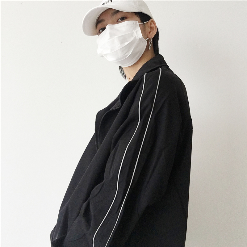 Women's Jackets Reflective Jacket Women Autumn Casual All-match Black Chaquetas Para Mujer Clothing Classic Vintage Outwear Fashion Korean Style 