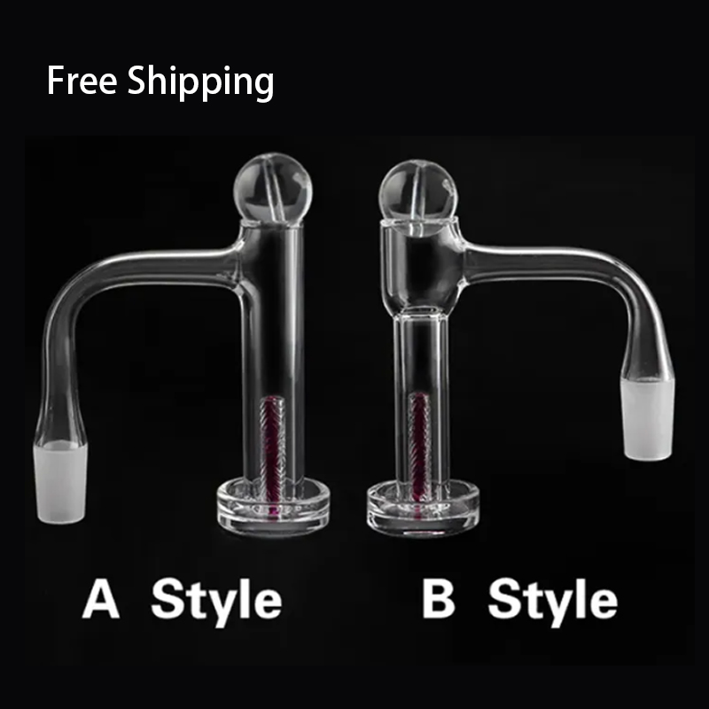 Two Styles Full Weld Control Tower Terp Slurper Quartz Banger Smoking Beveled Edge Seamless Quartz Nails With Glass Marble Ruby Quartz Pillars For Dab Rigs Pipes