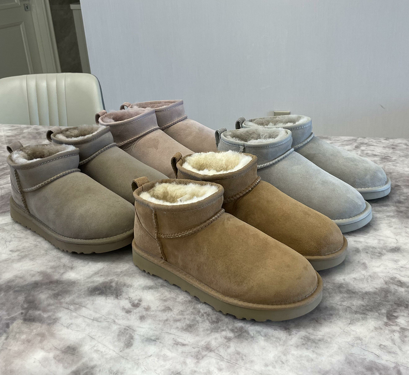 Winter Wool Slippers Warm Fashion Sliders Men Women Dress Classic Sandals Khaki pink Triple Slipper