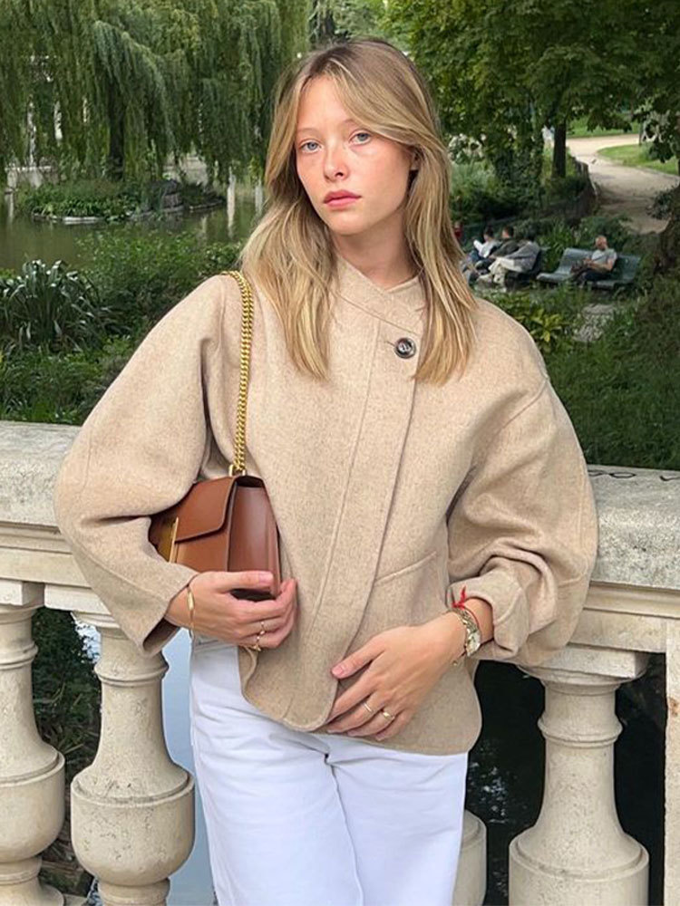 Women's Jackets Fashion Solid Button Doublepockets Jacket Women Elegant Loose Long Sleeve Coat 2023 Autumn Casual Female Street Outerwear 230919