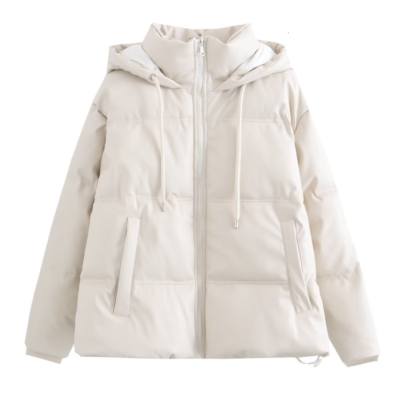 Women's Down Parkas TRAF ZR Winter Women's Cold Coat Winter Jackets for Women Warm Leather PU Parkas Winter Coat Promotion Female Outerwear 
