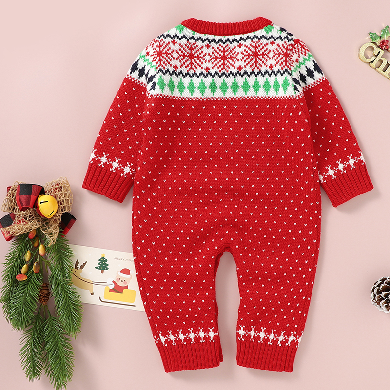 Rompers Christmas Jumpsuits Outfits Red Dinosaur Winter Baby Clothes Knit born Boys Girls s Children Wear Jumpsuit 230919