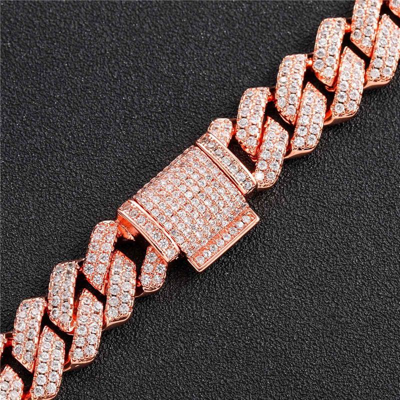 necklace moissanite chain Iced Out Cuban Chain 13MM Micro Paved CZ Stone Fashion Hip Hop Jewelry For Men Women Gift