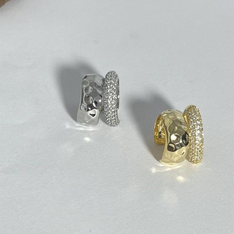Ear Cuff Fashion Zircon Double layer No Piercing Earring 2023 Trendy Punk Unique Metal Geometric Clip for Women Jewelry 230920