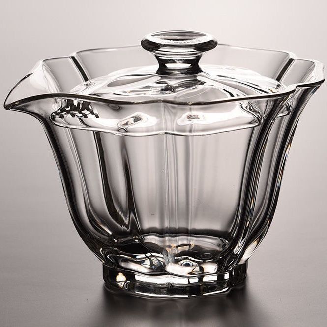 Tea Cups High End Baicai Glass Gaiwan Tea Cup with Filter Scald Proof Tea Cup Hand Holding Teapot High Quality Chinese Kung Fu Tea Set 230919