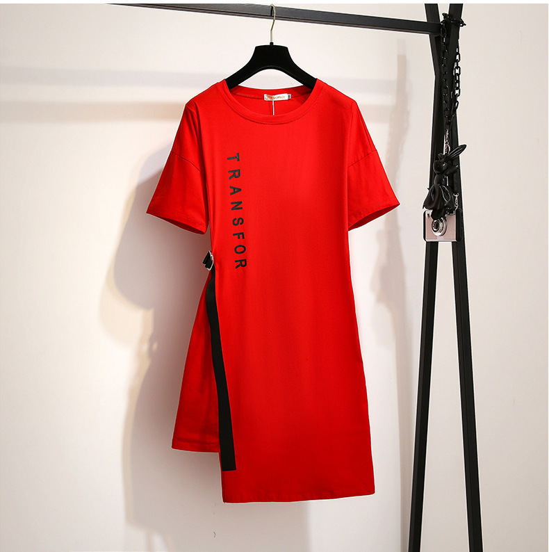 Women's Plus Size TShirt Summer Tops For Women Large Short Sleeve Loose Casual Cotton Scollop Oneck Red Long Tshirt 3XL 4XL 5XL 6XL 7XL 230919