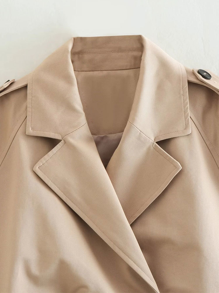 Women's Jackets Nlzgmsj TRAF Women Spring Autumn Fashion Slim Jacket Office Lady Simple Casual Short Sweet Solid Double Breasted Jacket Coat Top 