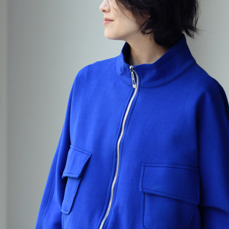 Women's Jackets MICOCO W6750C Korean version of casual simple letter loose bat sleeve zipper standup collar short coat 230919