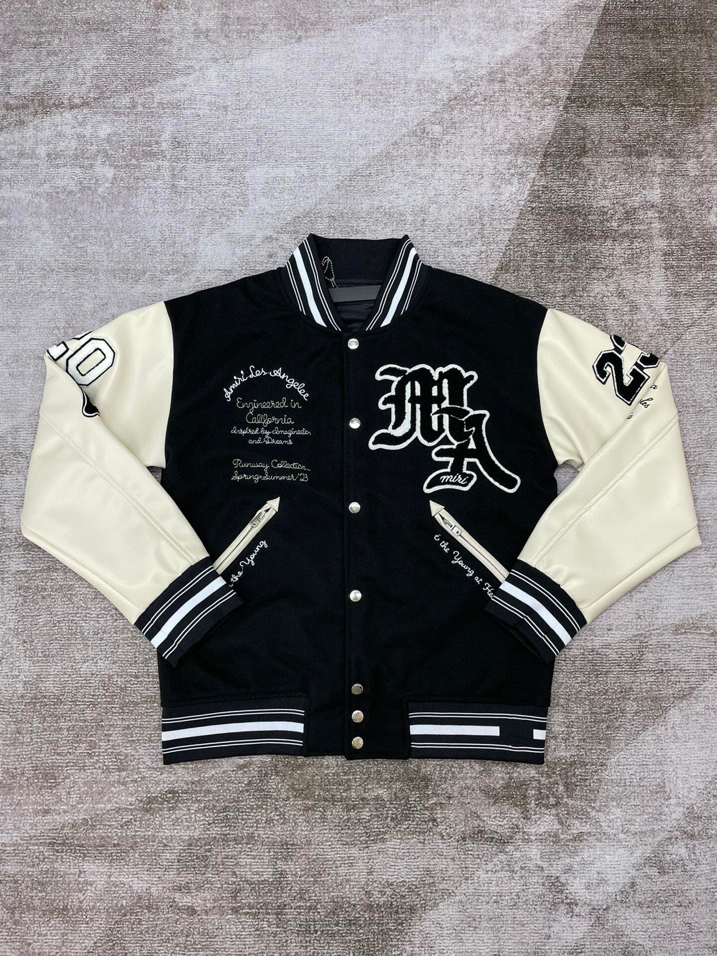 Mens jackets Baseball varsity jacket letter stitching Rabbit embroidery autumn and winter men loose causal outwear coats fleece coat towel bone design embroidered