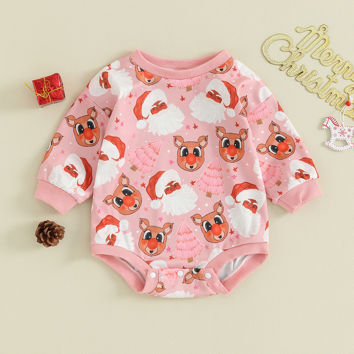 Rompers ma baby 324M Christmas born Infant Baby Girl Boy Romper Long Sleeve Santa Deer Tree Print Jumpsuit Xmas Toddler Costumes D05 230919