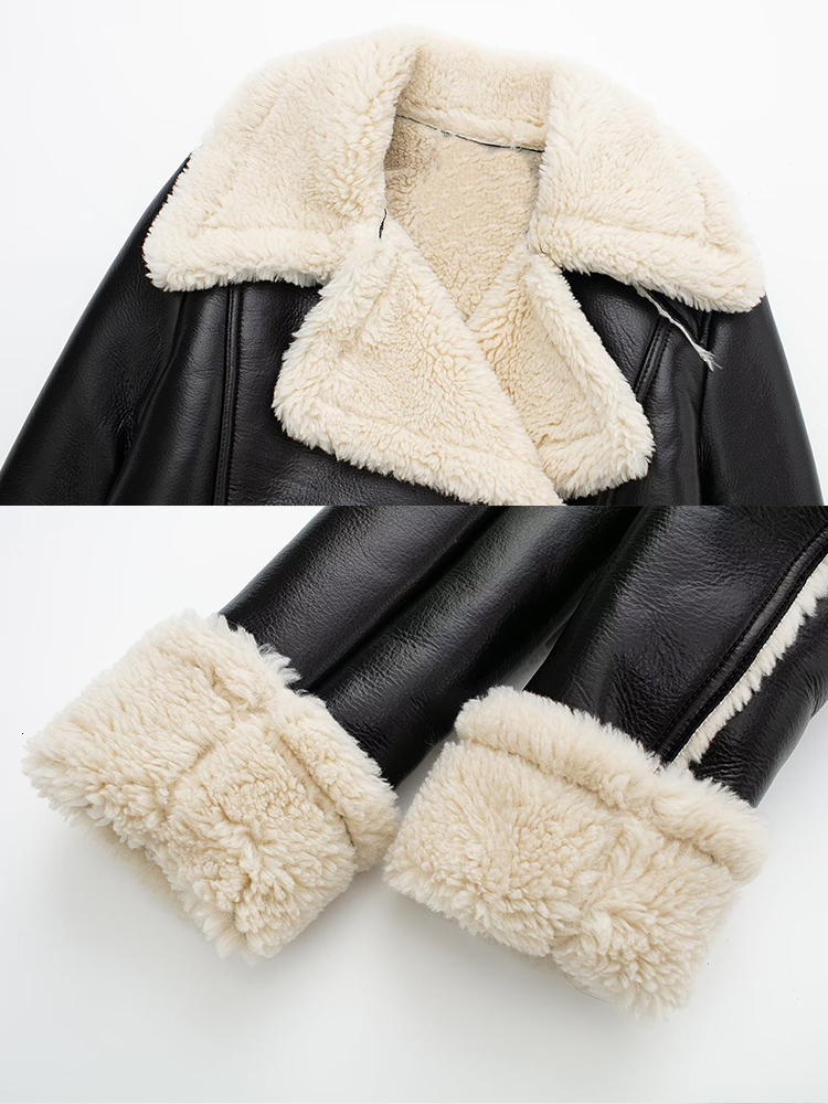 Women's Jackets Suninheart Fashion Double Sided Short Jacket Women Warm Thick Lapel Lambswool Coat Autumn Winter Vintage Female Fleece Chic Tops 