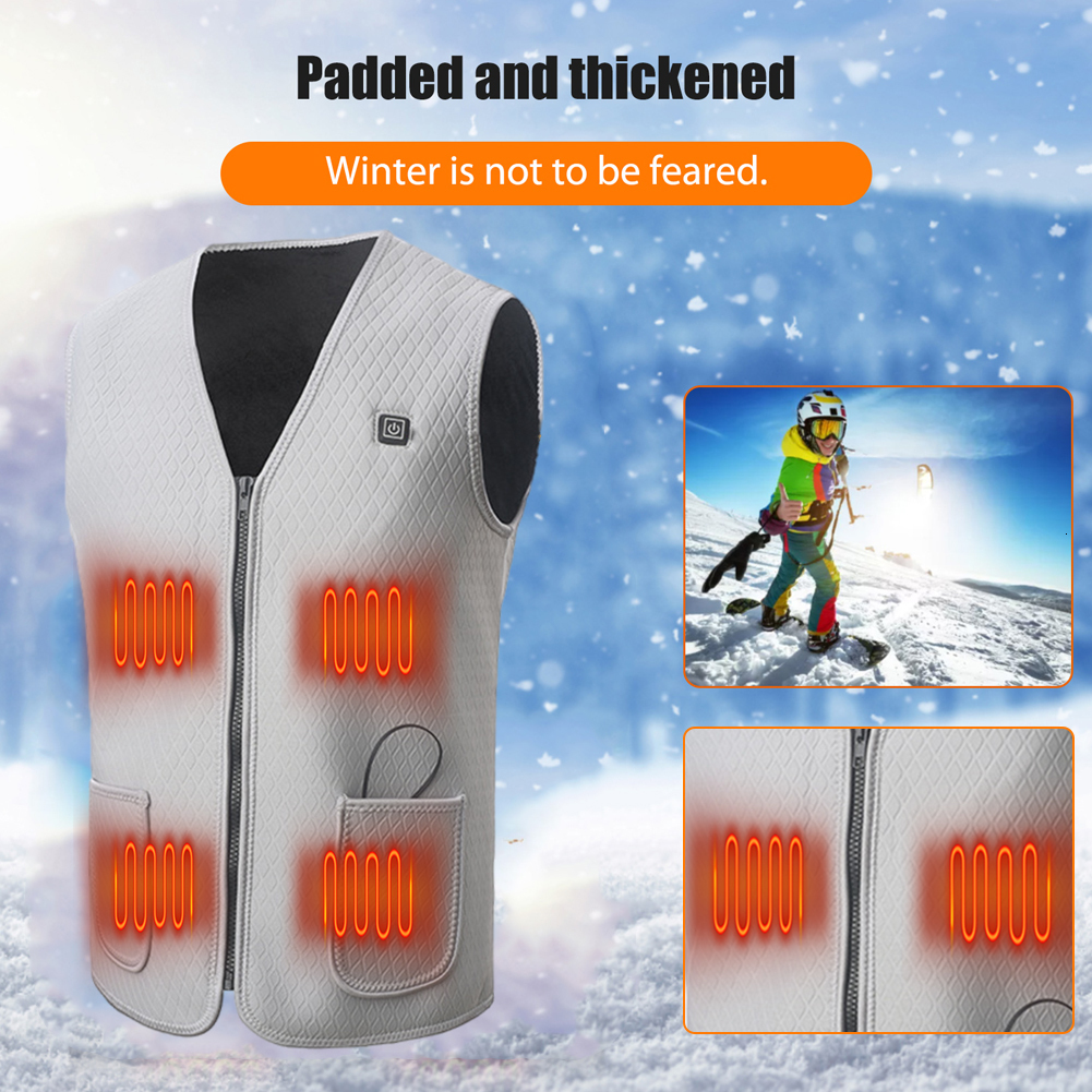 Men's Vests Winter USB Heated Vest 3speed Adjustable Temperature Selfheating Washable Sleeveless Heating Jacket for Outdoor Sport 230919
