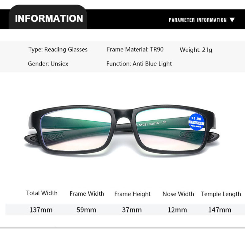Sunglasses Frames Reading Glasses For Men Women Sports Anti blue Light Eyewear Black Red TR90 Frame Presbyopia Eyeglasses 100 to 400 230919