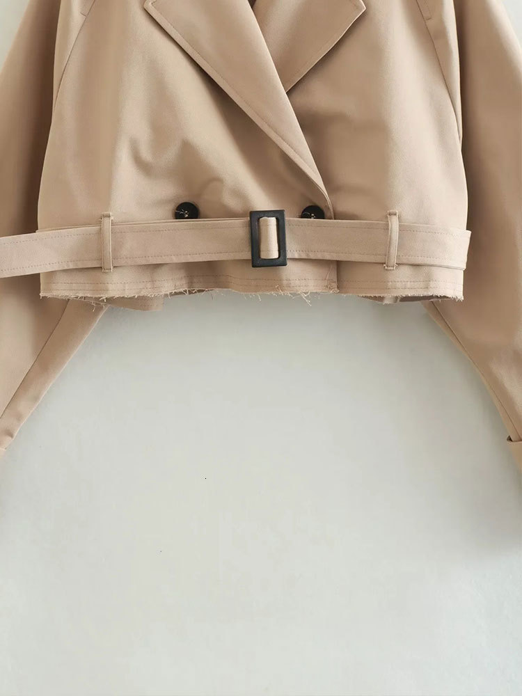 Women's Jackets Nlzgmsj TRAF Women Spring Autumn Fashion Slim Jacket Office Lady Simple Casual Short Sweet Solid Double Breasted Jacket Coat Top 