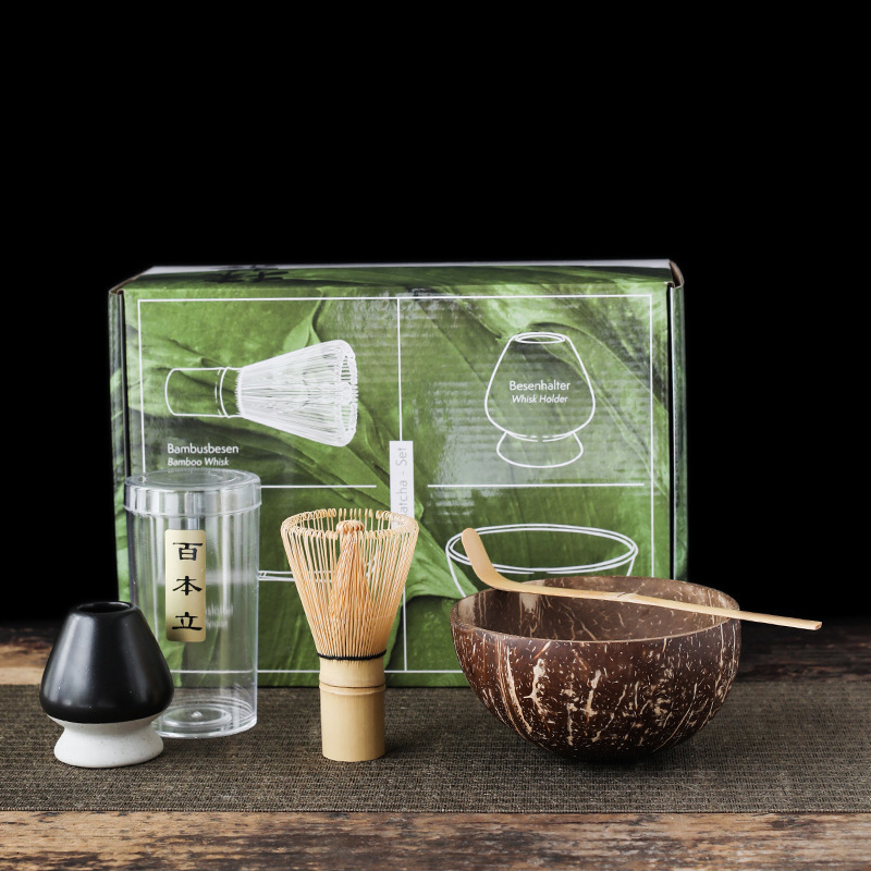 Tea Cups 4-7pcs Handmade Home Easy Clean coconut Matcha Tea Set Tool Stand Kit Bowl Whisk ScoopBirthday gift Ceremony Kitchen supplies 230919