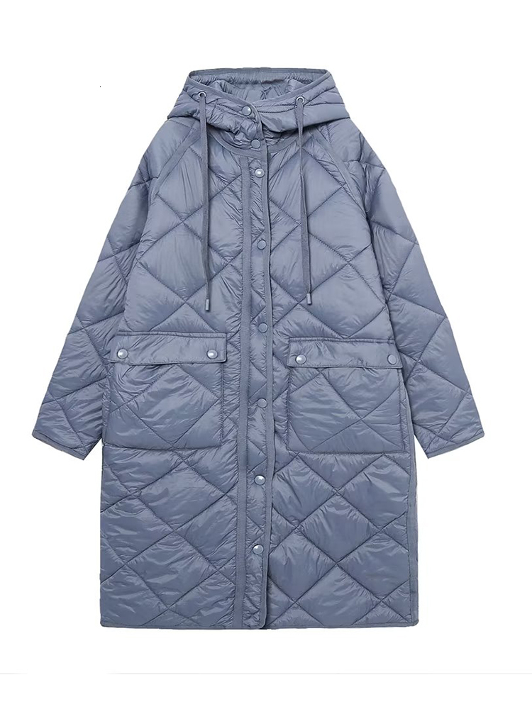Women's Down Parkas YENKYE Women Vintage Oversize Long Hooded Parkas Autumn Winter Long Sleeve Buttons Pockets Female Warm Coat 230919