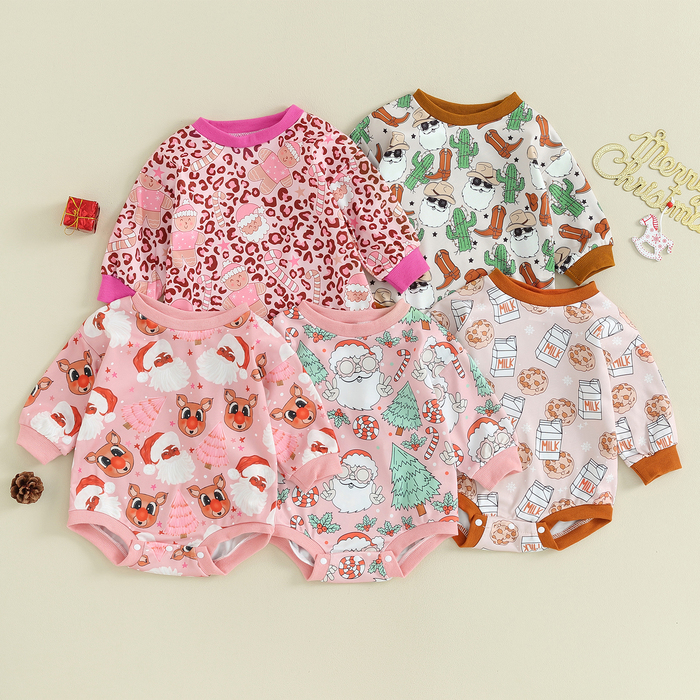 Rompers ma baby 324M Christmas born Infant Baby Girl Boy Romper Long Sleeve Santa Deer Tree Print Jumpsuit Xmas Toddler Costumes D05 230919
