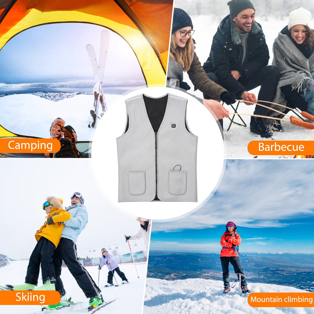 Men's Vests Winter USB Heated Vest 3speed Adjustable Temperature Selfheating Washable Sleeveless Heating Jacket for Outdoor Sport 230919