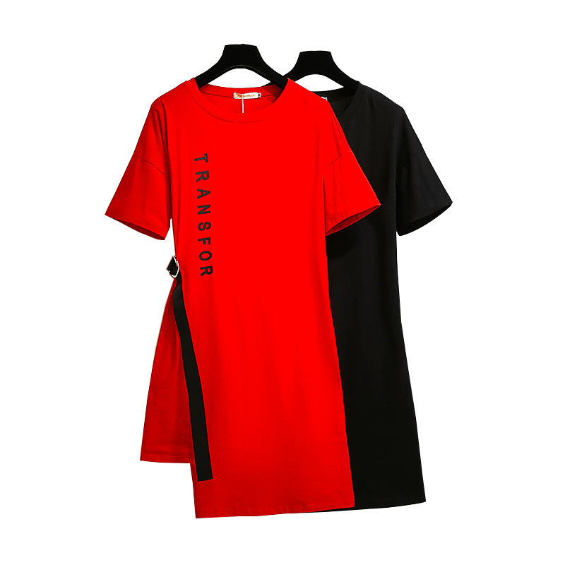 Women's Plus Size TShirt Summer Tops For Women Large Short Sleeve Loose Casual Cotton Scollop Oneck Red Long Tshirt 3XL 4XL 5XL 6XL 7XL 230919