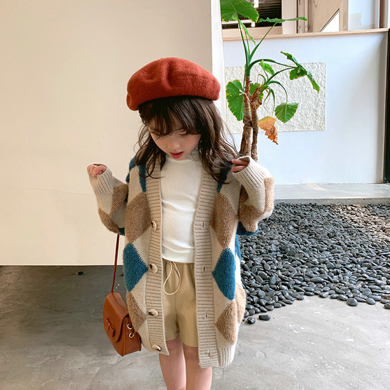 Cardigan Baby Girl Knitted Cardigan Sweater Clothes Autumn Winter Long Sleeve Coat Kid Clothing Holiday for Teenager for 5-12 Years 230919