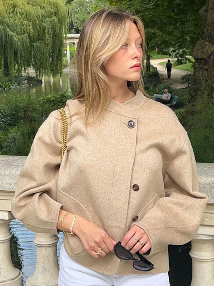 Women's Jackets Fashion Solid Button Doublepockets Jacket Women Elegant Loose Long Sleeve Coat 2023 Autumn Casual Female Street Outerwear 230919