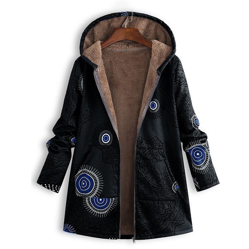 Women's Down Parkas Women Winter Warm Floral Hooded Jacket Flower Print Hoody Vintage Oversized Coats Winter Padded Jacket Women Parkas 230919