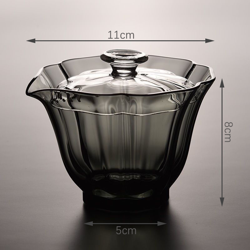 Tea Cups High End Baicai Glass Gaiwan Tea Cup with Filter Scald Proof Tea Cup Hand Holding Teapot High Quality Chinese Kung Fu Tea Set 230919