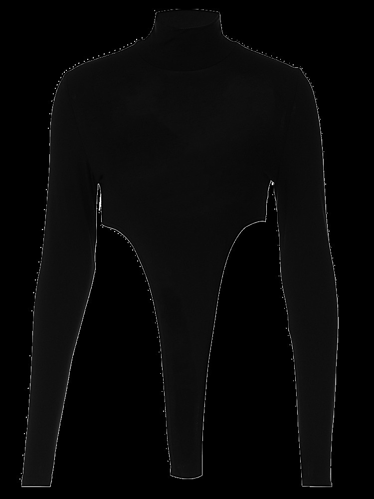 Women's Jumpsuits Rompers Dulzura Long Sleeve Solid Black Half Turtleneck Bodyduit Hollow Out Summer Women Sexy Bodycon Y2K Clothes Outfits Club 