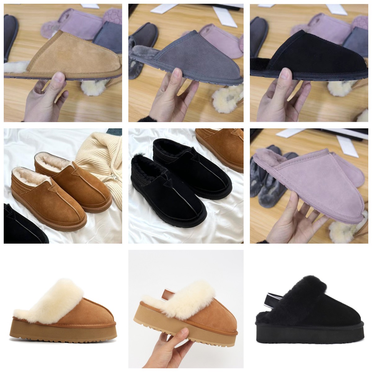 (go off picture not the description) Designer Snow Slippers Warm Plush Shoes for Women Fashion Winter Outdoor Snow Boot 20783 28686