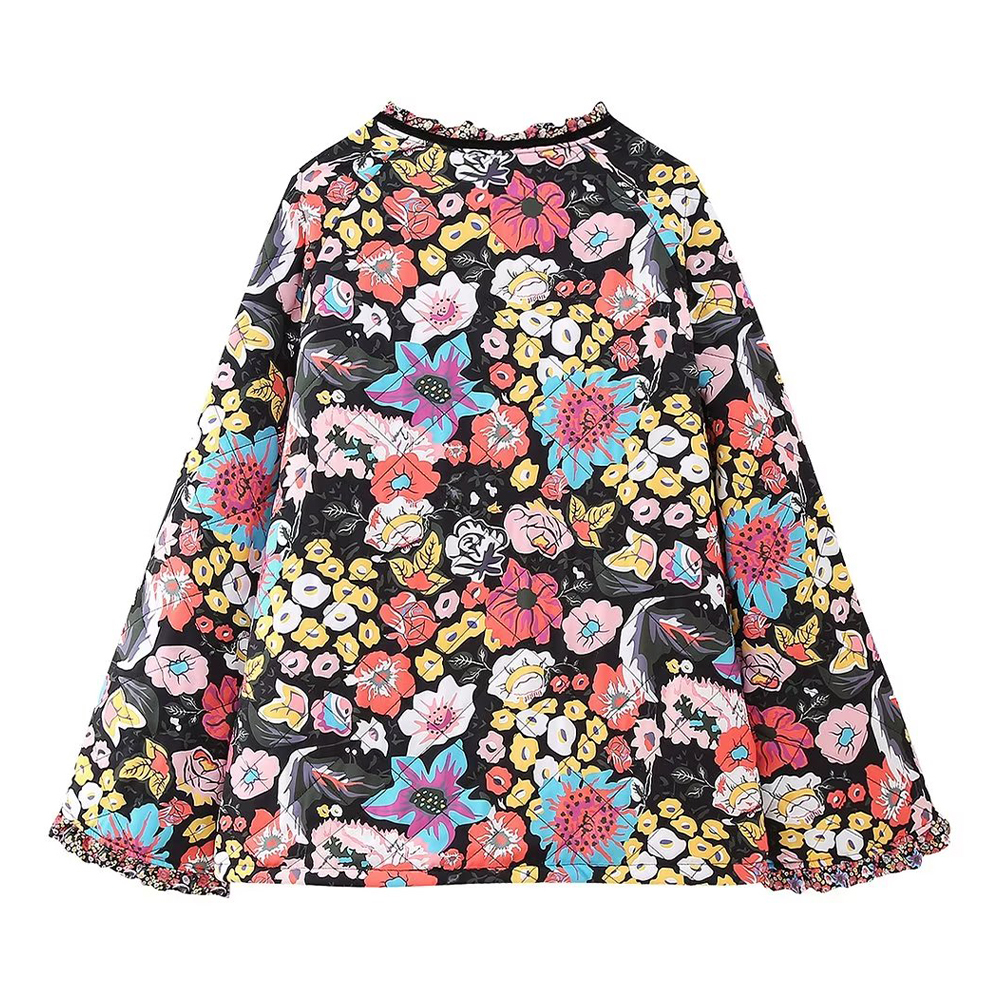 Women's Jackets Autumn and Winter 2023 Fashion Super Beautiful Printed Warm Lamb Quilted Jacket Vintage Long Sleeve Unique Coat 230919