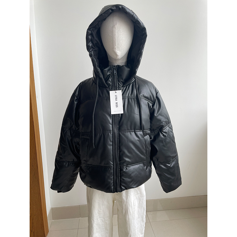 Women's Down Parkas TRAF ZR Winter Women's Cold Coat Winter Jackets for Women Warm Leather PU Parkas Winter Coat Promotion Female Outerwear 