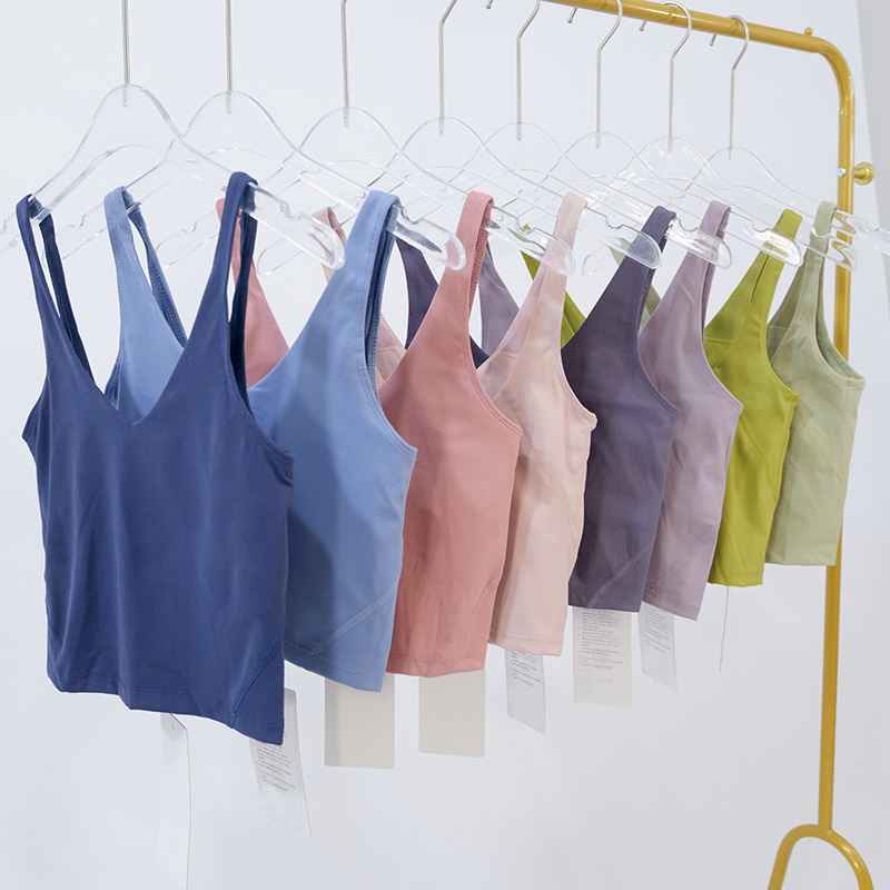 Women's Yoga Bra Summer U-shaped No Steel Ring Built-in Chest Pad Sports Bra for Women Gym Sleeveless Fitness Yoga Fashion Tank Top Bras