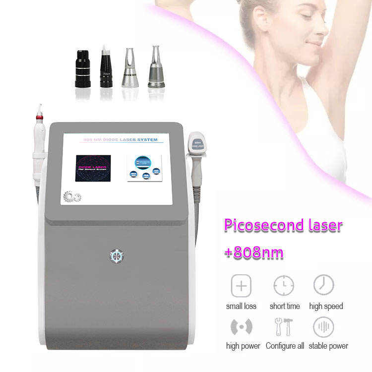 Laser 2In1 Tattoo Removal 755Nm 532Nm Skin Rejuvenation 300W Nd Yag Laser Diode Laser Hair Removal Machine Hair Laser Removal