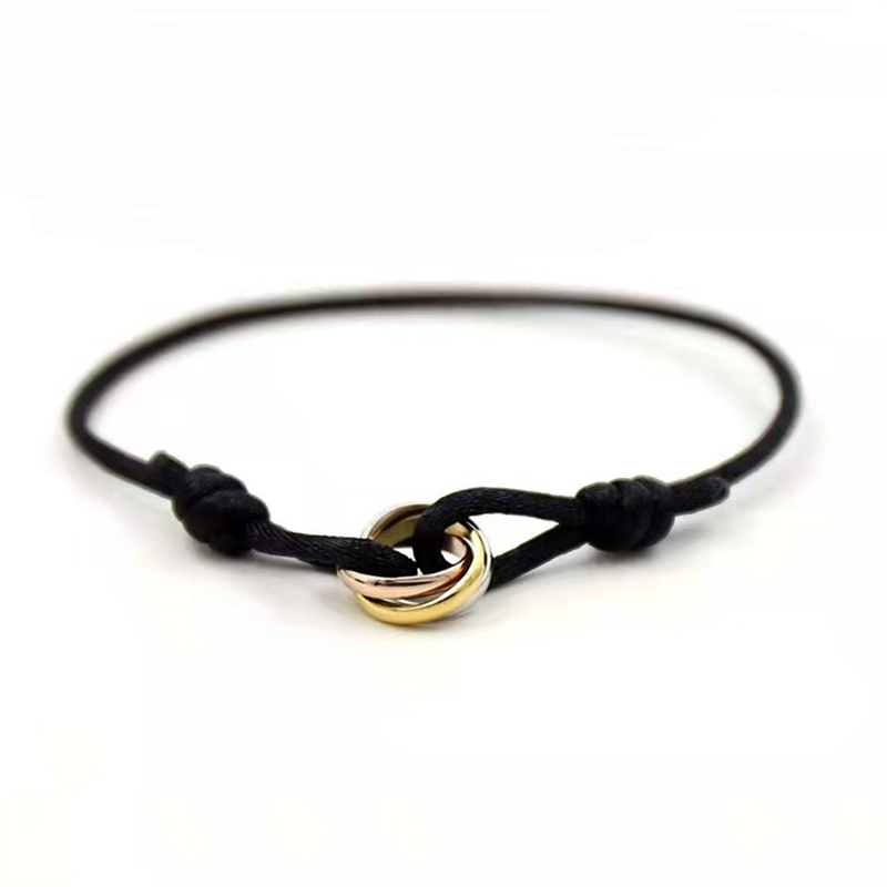 Mens womens bracelet designer bracelet Trinity bracelet Fashion 316L Stainless Steel Trinity ring string Bracelet three Rings hand strap couple bracelet1