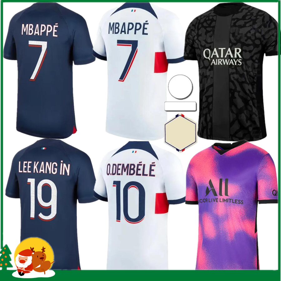 23 24 MBAPPE soccer jerseys G.RAMOS O.DEMBELE FABIAN freNCH DRAXLER 2023 2024 PSGs sports football shirt M.ASENSIO VERRATTI Paris Men women / kids kit Maillots