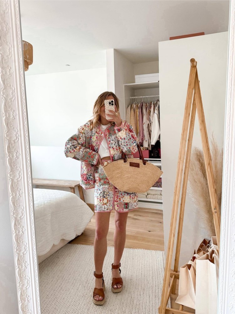 Women's Down Parkas Autumn Print Cotton Coat Women Fashion Vintage Long Sleeve Cardigan Tops Ladies Warm Commute High Street Outwear 230919