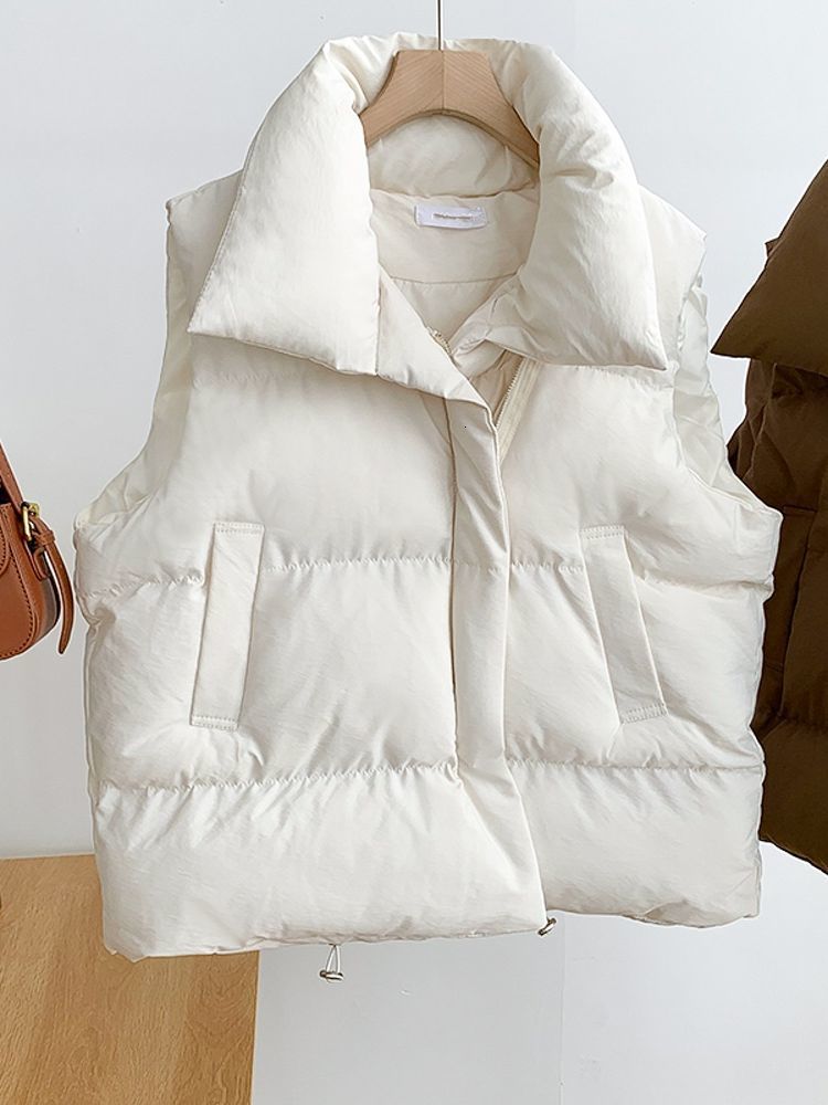 Women s Down Parkas ITOOLIN Women Casual Loose Thicken Jacket Coat Mock Neck Zipper Up Solid Warm Vest Puffer Jackets 2023 Autumn Winter 230920