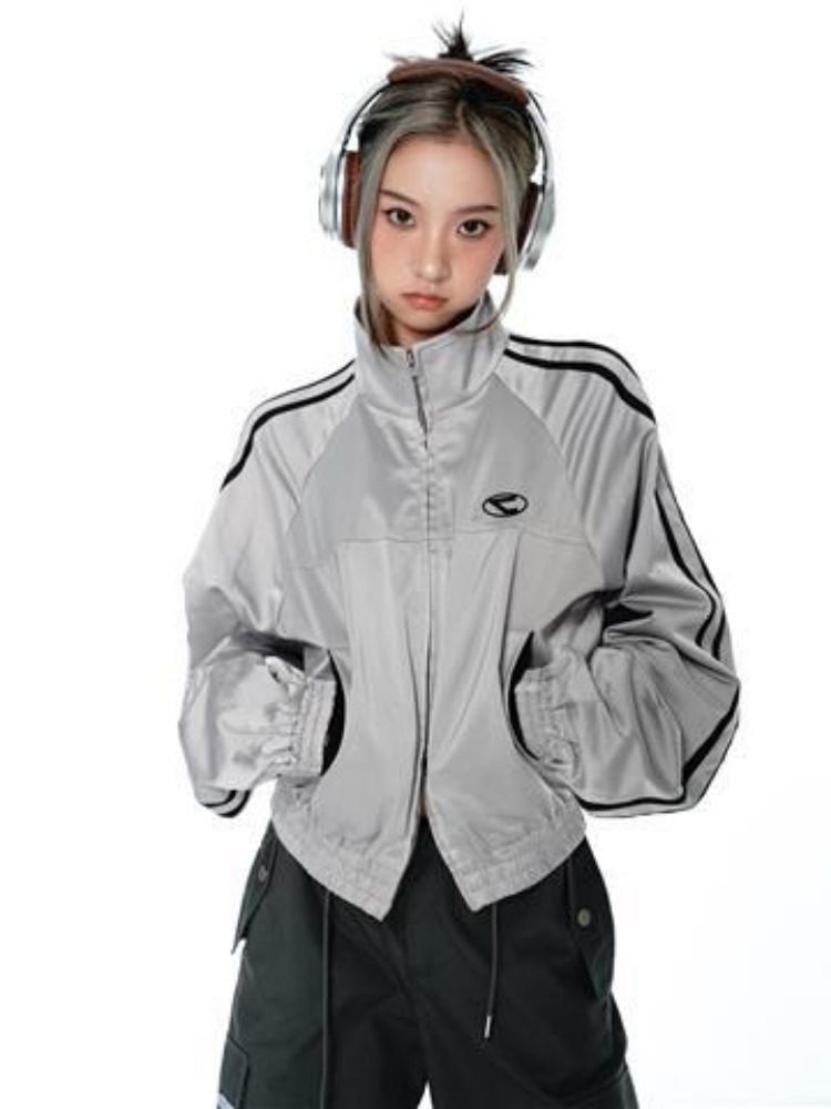 Women's Jackets Y2k Sexy Girls Jackets Streetwear Aesthetic All Match Double Zipper Korean Fashion Tops Vintage Patchwork Coats Women Harajuku 23