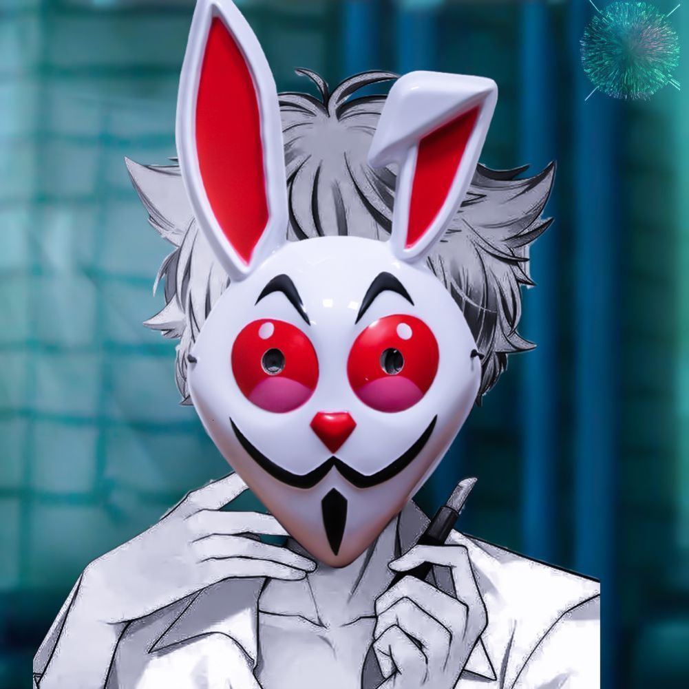 Party Masks Franks Rabbit mask parkour a kid adult full face cute folding rabbit Christmas party costume 230919