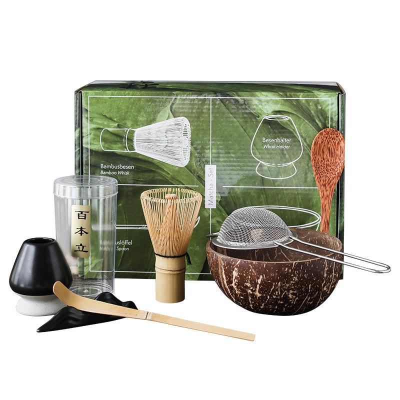 Tea Cups 4-7pcs Handmade Home Easy Clean coconut Matcha Tea Set Tool Stand Kit Bowl Whisk ScoopBirthday gift Ceremony Kitchen supplies 230919