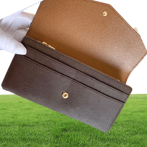High Quality luxurys designers wallet Purse Woman Fashion Wallets Monogrames SARAH Flip Long Envelope Zipper Coin Purses With Box