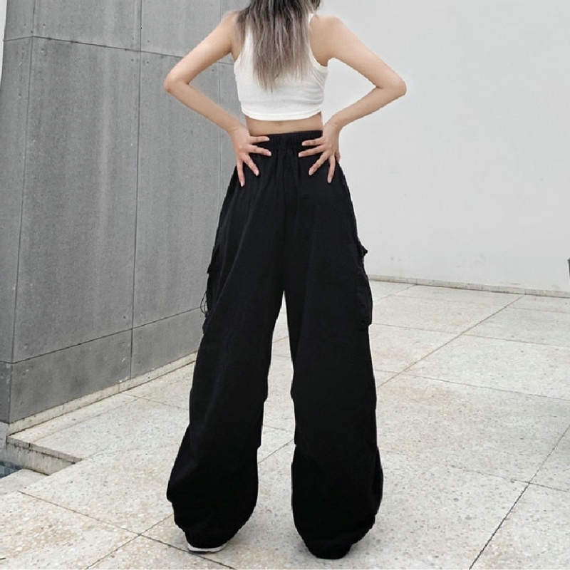 Women's Pants Capris Women Y2K Streetwear Cargo Pants Vintage Fashion High Waist Baggy Trousers Female Loose Sweatpants Wide Leg Joggers Trousers