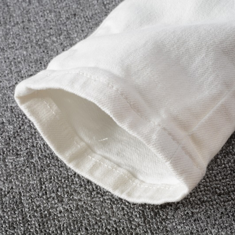 Mens Jeans Sokotoo White Crystal Holes Ripped Fashion Slim Skinny Rhinestone Stretch Denim Pants 230920