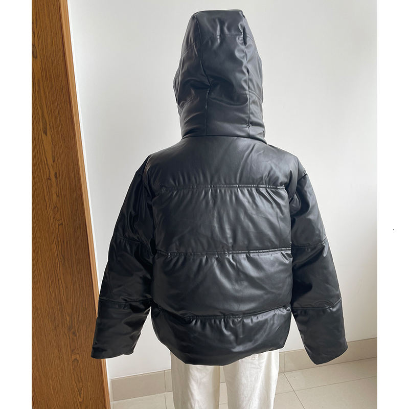 Women's Down Parkas TRAF ZR Winter Women's Cold Coat Winter Jackets for Women Warm Leather PU Parkas Winter Coat Promotion Female Outerwear 