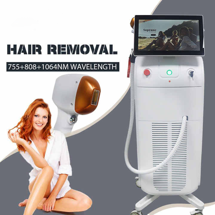 2023 New Design Alexandrite 808nm Ice Point hair removal skin rejuvenation 808 Diode Laser 3 Wavelength 755nm 808nm 1064nm Hair Removal Machine