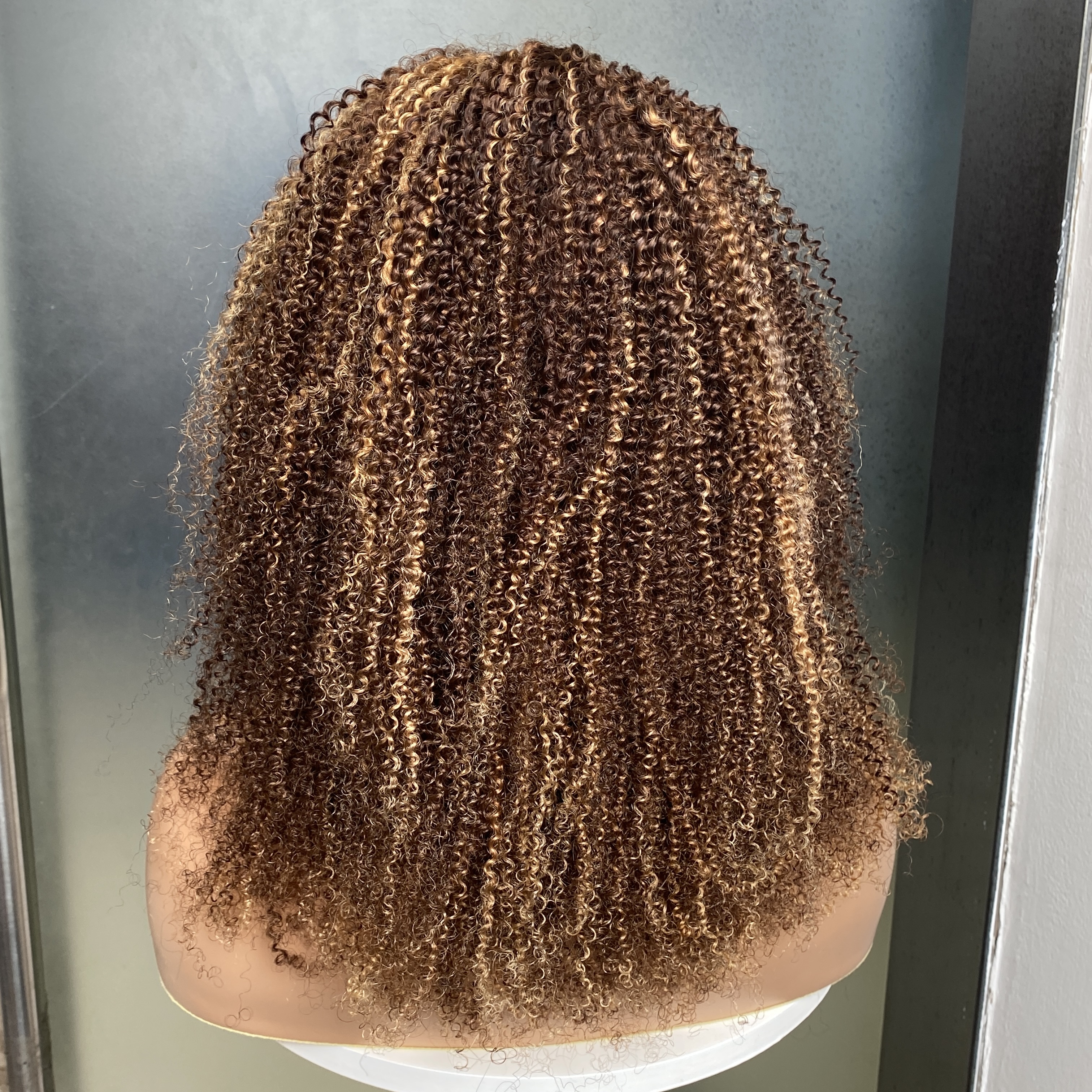 High Quality Peruvian Indian Brazilian P4/27 Color 100% Raw Virgin Remy Human Hair 4b Kinky Curly 13x4 Transparent Lace Frontal Short Wig