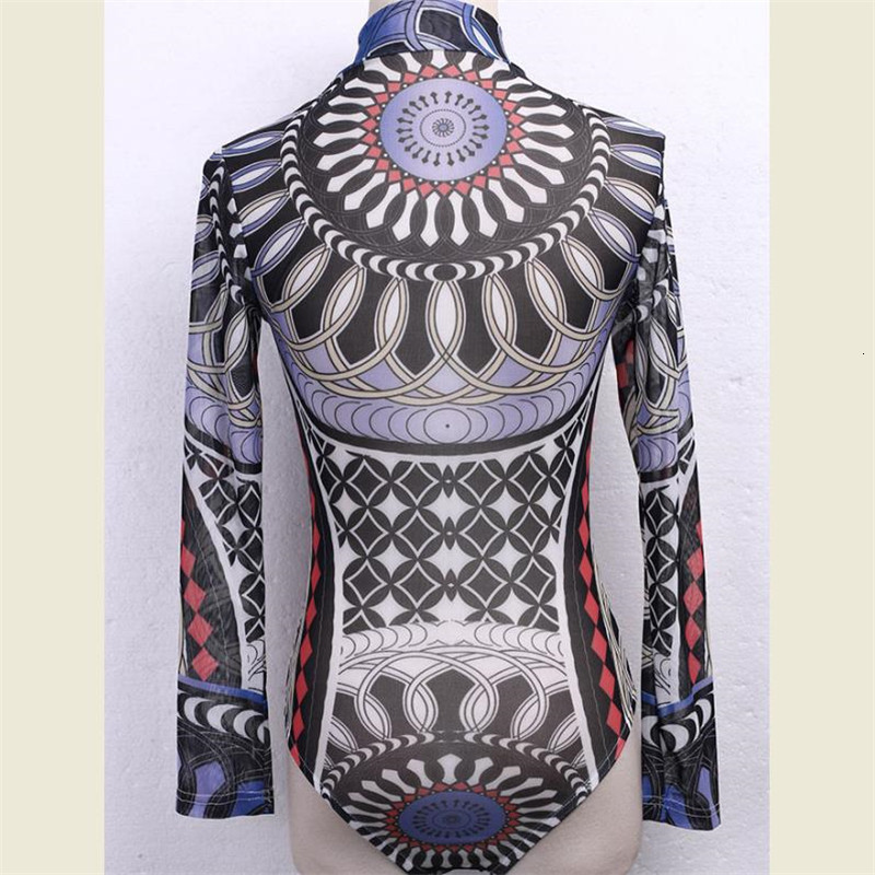 Women's Jumpsuits Rompers Overalls for Women Jumpsuits Elegent Totem Vintage Long Sleeve Turtleneck Bodysuit Women Casual Slim Fit Rompers Sunsui