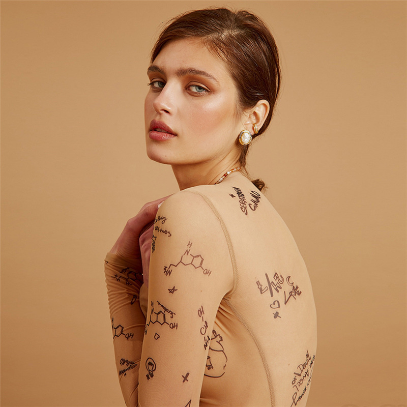 Women's Jumpsuits Rompers Sexy tight-fitting Top Women Long-Sleeved Bodysuits O-Neck Basic Party Wear Print Summer Wild Slim Bodysuits 230919